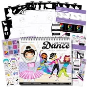 Fashion Angels Fashion Sketch Set - I Just Wanna Dance - Design & Create Themed Outfits, 35 Page Drawing Art Portfolio, Stickers & Stencils, Kids 6+