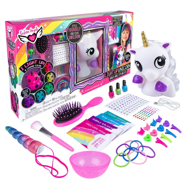 Light Up Unicorn Hair And Nail Styling Set