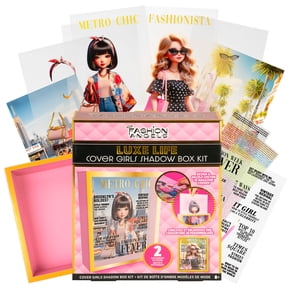 Fashion Angels: Luxe Life Cover Girls Shadow Box Kit - DIY 3D Fashion Magazine Cover Art, Frame-Gems-Design Sheets-Stickers-Tools, Craft Set, Kids 8+