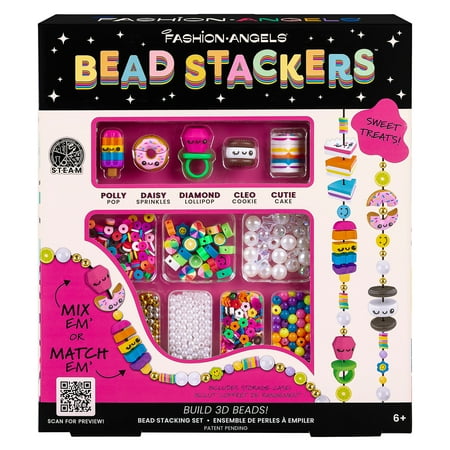 Fashion Angels Tween Multi-Colored Bead Stackers Jewelry Making & Bead Activity Kit Sweet Treat Theme, 1 Pack