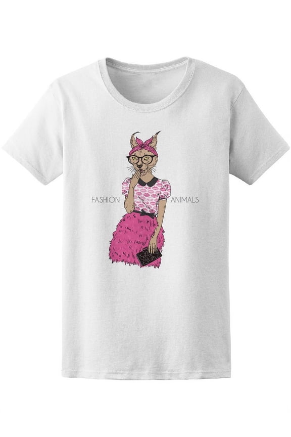 Fashion Animal Cute Hipster Cat Tee Women's -Image by Shutterstock