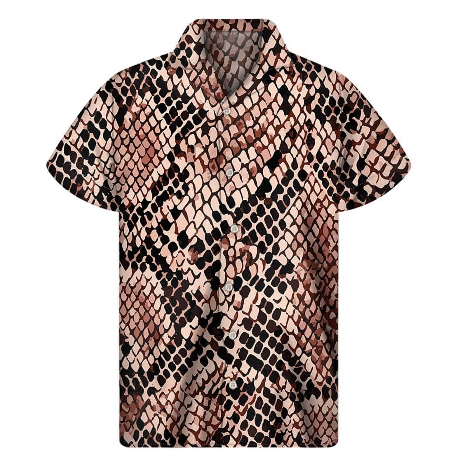 Fashion Animal Snake Skin 3D Print Hawaiian Shirts Men Multi Color