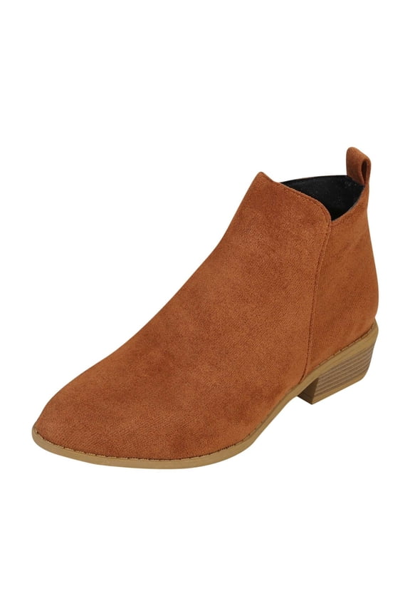 Fashion Ankle Boots Side Zipper Thick Sole Casual Suede Short Tube Solid Color for Women Fall Winter Outdoor Versatile Comfort