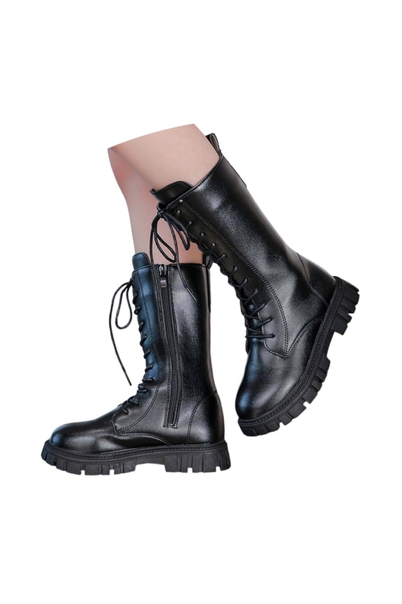 Fashion Ankle High Top Winter Boots For Girls Warm Lined Casual Lace Up Sneakers Youth Kids Toddler Shoes