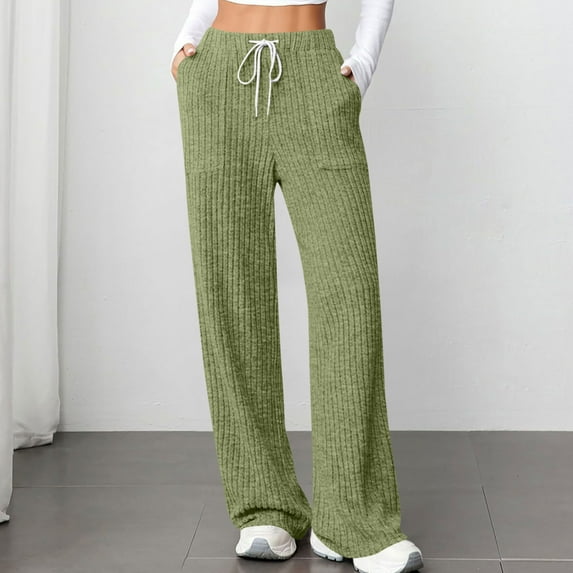Fashion Ankle Length Pants for Women Solid Color Long Pants Cotton Linen Straight Trousers Palazzo Comfortable Solid Color Trousers Casual Daily Office Wear