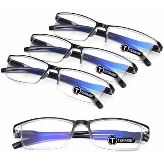 Fashion Anti-blue light Reading Glasses Men Women Computer Reader 4.0 x,Black