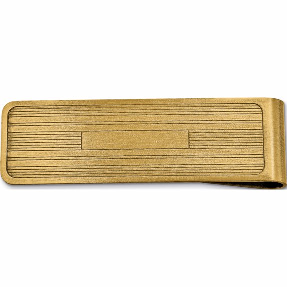 Fashion Antique Brass Line Pattern Money Clip (4 X 2.5) Made In China -Jewelry By Sweet Pea
