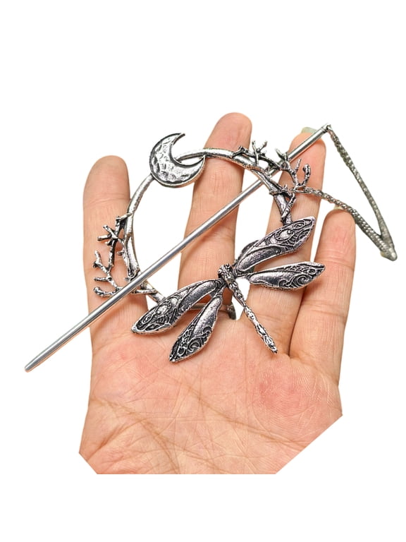 Fashion Antique Silver Dragonflies Hairpin With Detail Secure Updos Styling Accessory For Women Everyday Use