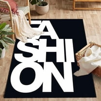 Fashion Area Rug, Black and White, Living Room, Modern 2x3ft