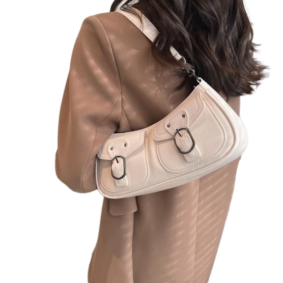 Fashion Armpit Bag Large Capacity PU Shoulder Bag for Girl Women Vintage Lady Purse Trendy Handbag Underarm Bag