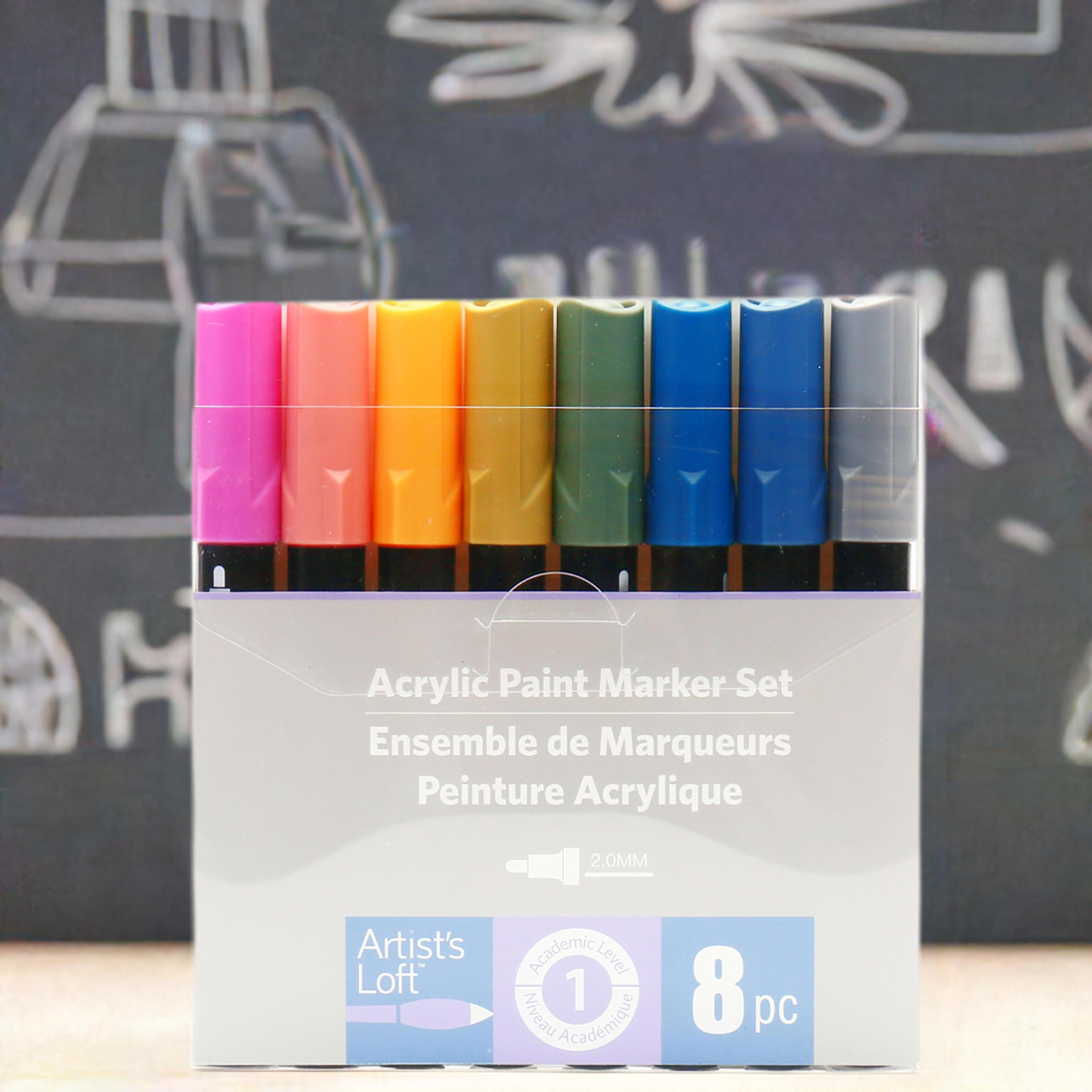 Fashion Assorted Colors Acrylic Paint Marker Set by Artist's Loft - 8 Markers