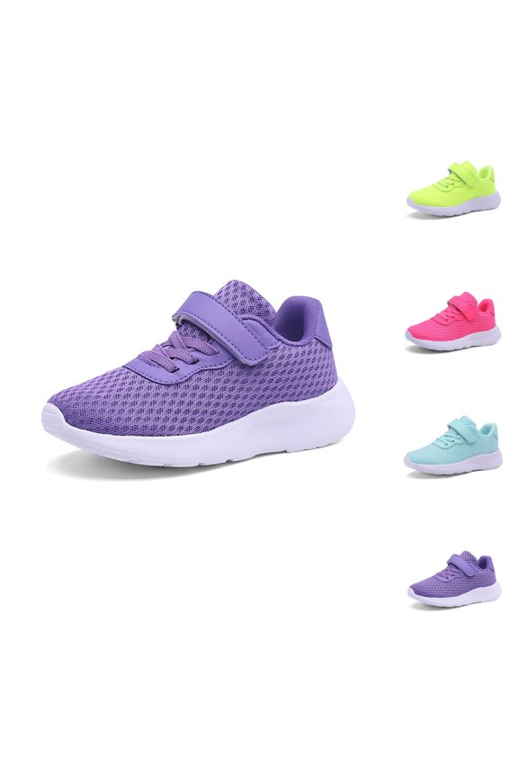 Fashion Autumn Children Girls Sports Shoes Flat Thick Bottom Lightweight Non Lace Up Easy To Wear Mesh Upper Breathable And Comfortable