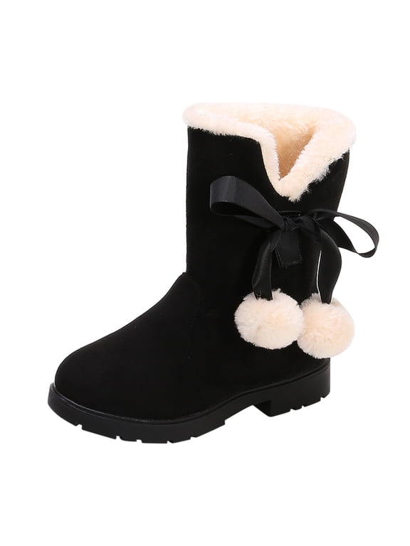 Fashion Baby Sneakers Snow Kids Winter Boots with Bowkont Design for Girls Stylish Footwear for and Outdoor Adventures