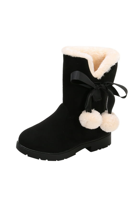 Fashion Baby Sneakers Snow Kids Winter Boots with Bowkont Design for Girls Stylish Footwear for and Outdoor Adventures