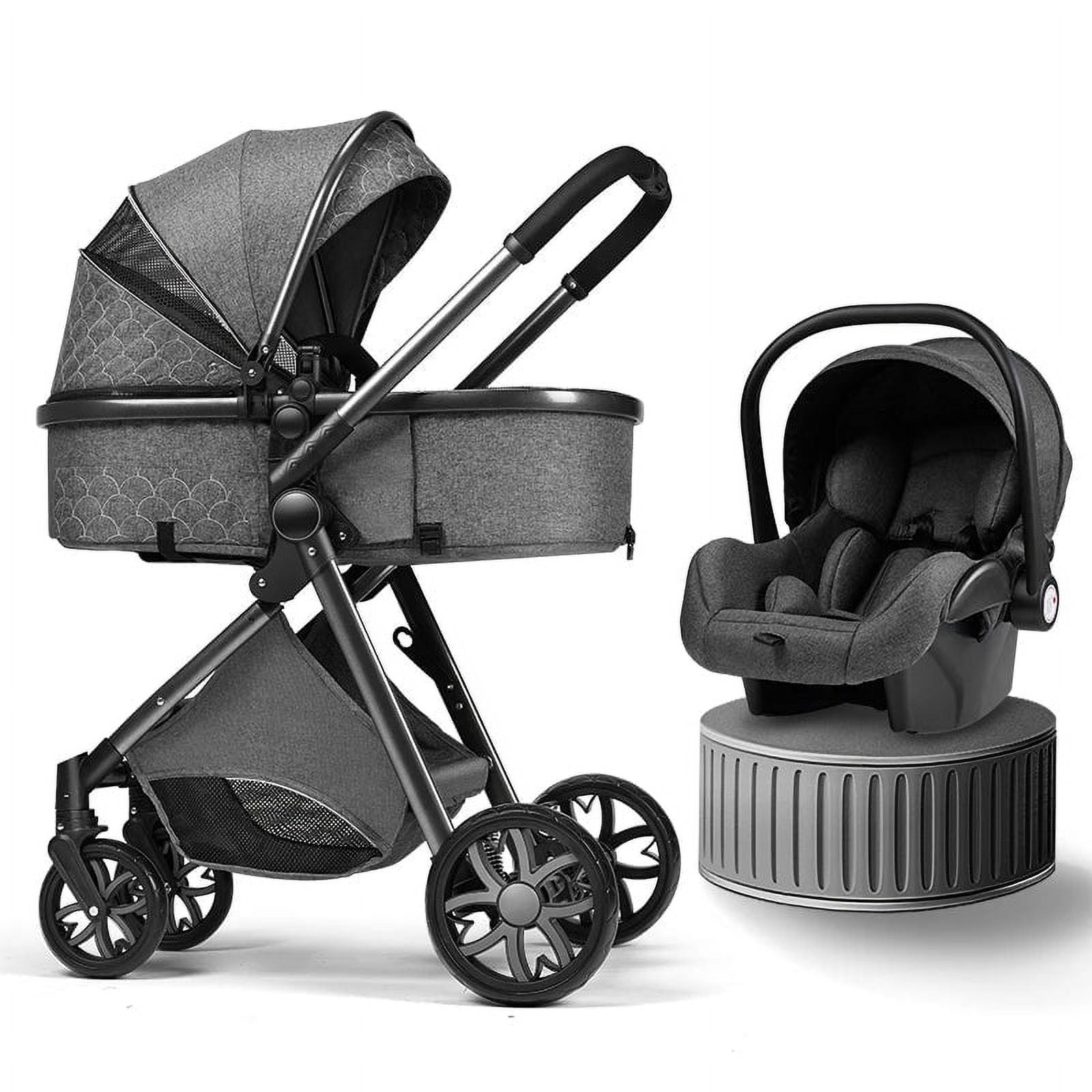 Leather baby stroller 3 in 1 online