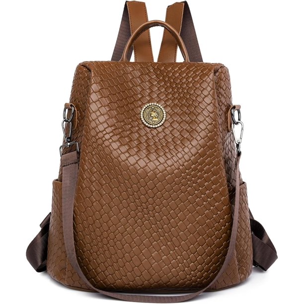 Fashion Backpack Purse for Women Waterproof Large Leather Anti