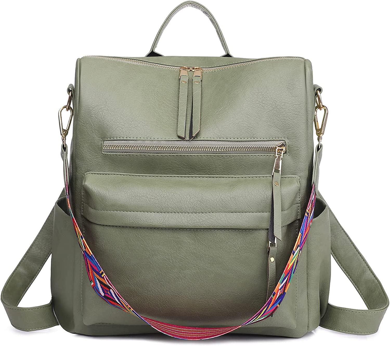 Yomym Fashion Backpack Purses for Women, College Backpacks Convertible Shoulder Satchel Handbags Travel Backpack, Multipurpose Zip Multiple Pockets