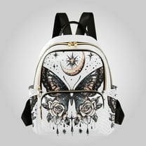 Fashion Backpack Women Casual Bag Butterfly with Rose and Moon Travel Backpack for Travel