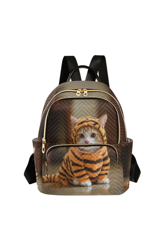 Fashion Backpack Women Casual Bag Cat in Leopard Print Travel Backpack for Travel
