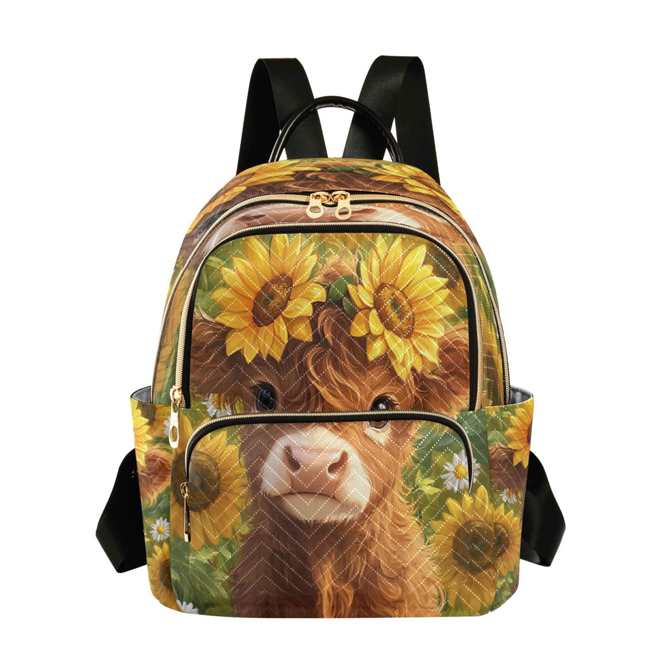 Fashion Backpack Women Casual Bag Cute Highland Cow Travel Backpack for Travel