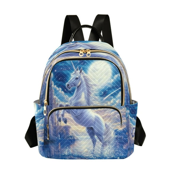 Fashion Backpack Women Casual Bag Unicorn Raising Its Front Legs Travel Backpack for Travel