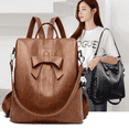 thumbnail image 1 of Fashion Backpack for Women - PU Leather Backpack Large Backpack Purse for Travel Work Shopping - Brown, 1 of 9