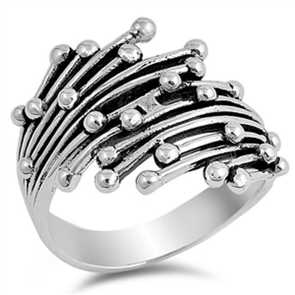 Fashion Ball Bead Shiny Ring .925 Sterling Silver Band Jewelry Female Male Unisex Size 10