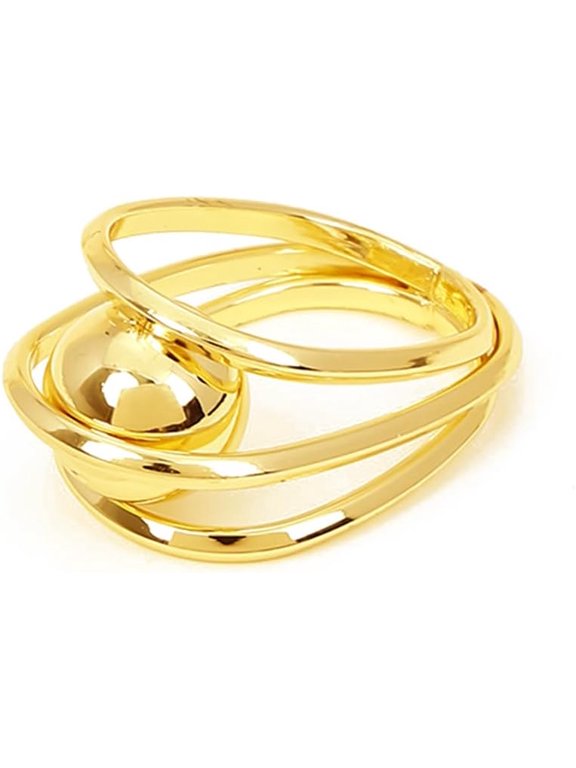 Fashion Ball Ring Unique Style for Women Gold Plated Hypoallergenic Stylish Personalized Band Wrap Finger Rings Comfort Fit Middle Thumb Finger Boho Geometric Statement Jewelry Size 8