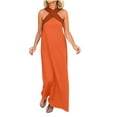 thumbnail image 1 of Fashion Beach Dresses for Womens 2026 Summer Plus Size Solid Color Casual Sleeveless Back Dresses, 1 of 8