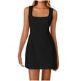 thumbnail image 1 of Fashion Beach Dresses for Womens 2026 Summer Plus Size Solid Color Zipper Sleeveless Neck Dress, 1 of 9