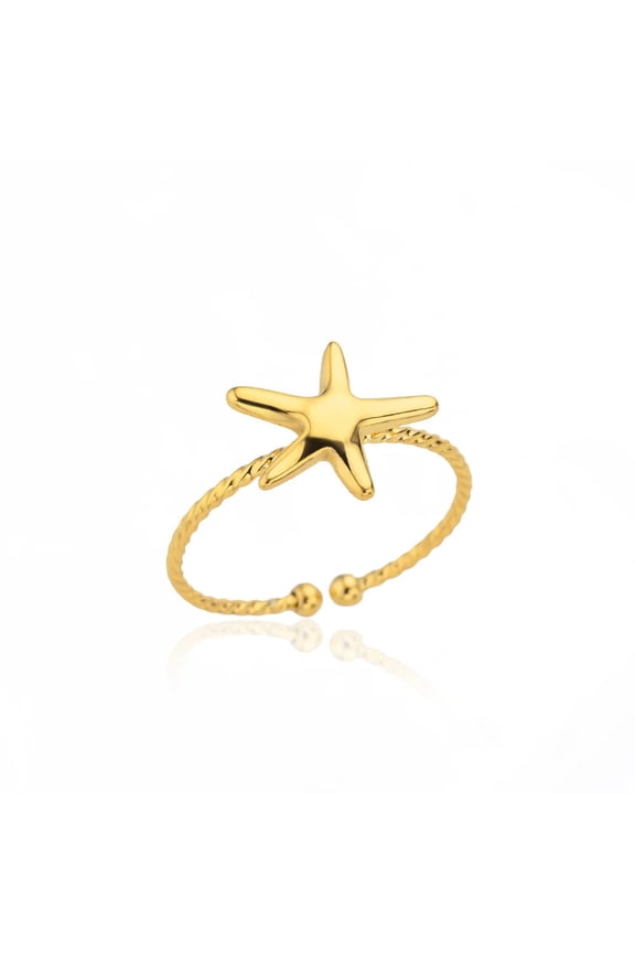 Fashion Beach Vacation Beach Starfish Ring