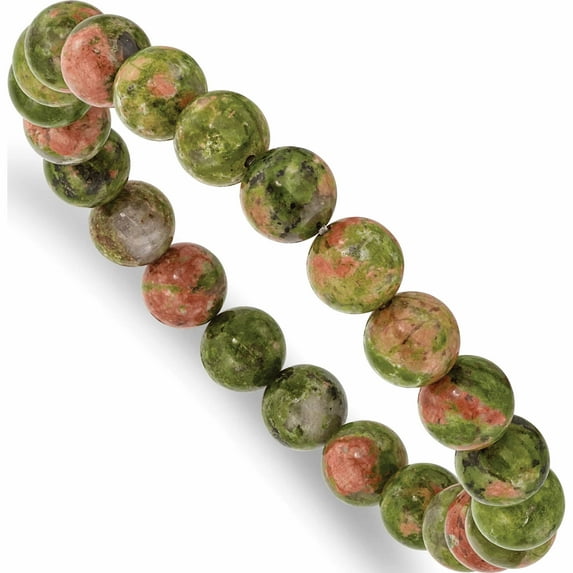 Fashion Beaded Stretch Unakite Agate Bracelet Made In China -Jewelry By Sweet Pea