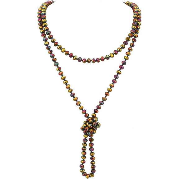 Fashion Beads Rope Knot Long Beaded Necklace Versatile 60" Strand Costume Jewelry For Women And Men[o136]