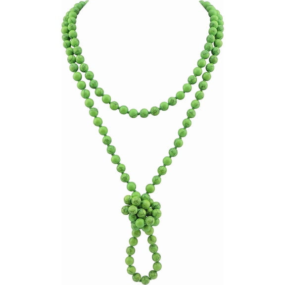 Fashion Beads Rope Knot Long Beaded Necklace Versatile 60" Strand Costume Jewelry For Women And Men[o151]