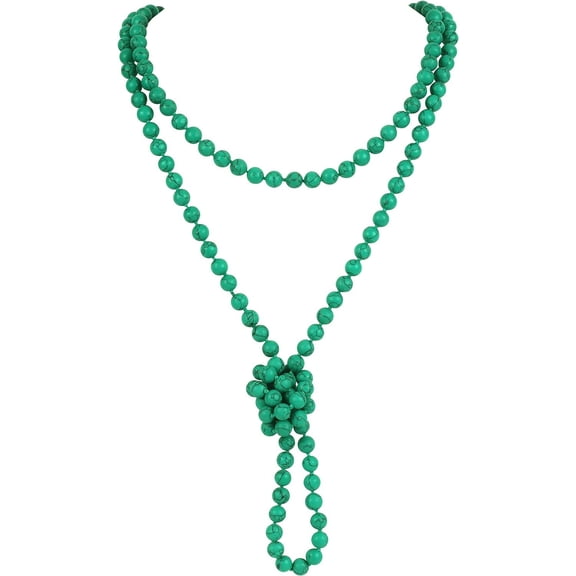 Fashion Beads Rope Knot Long Beaded Necklace Versatile 60" Strand Costume Jewelry For Women And Men[o160]