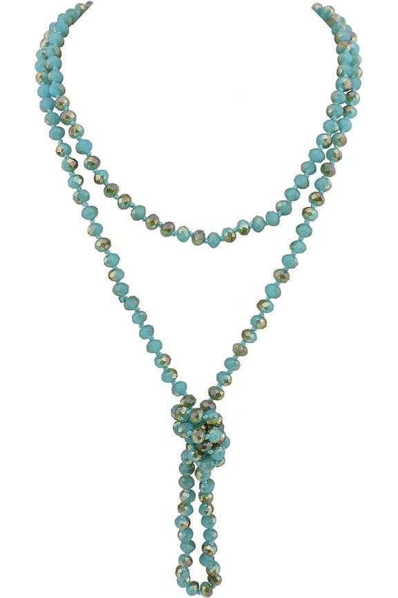 Fashion Beads Rope Knot Long Beaded Necklace Versatile 60" Strand Costume Jewelry For Women And Men[o167]