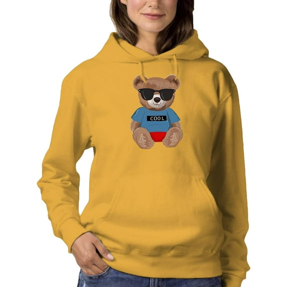 Fashion Bear Cool Boy Hoodie Women -Image by Shutterstock, Female x-Large