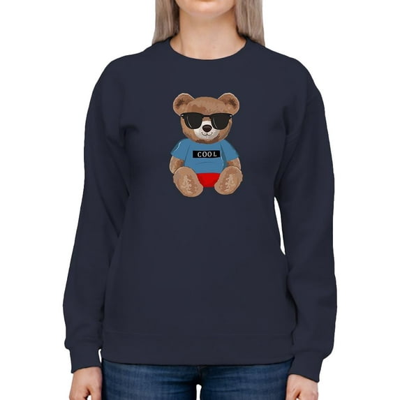 Fashion Bear Cool Boy Sweatshirt Women -Image by Shutterstock, Female Small