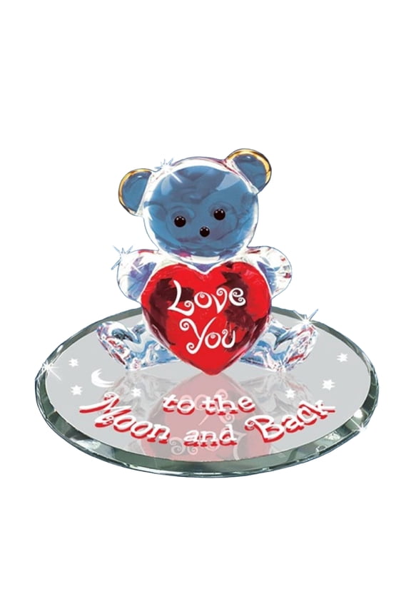 Fashion Bear Moon And Back Glass Figurine (3 X 3) Made In China gm19288