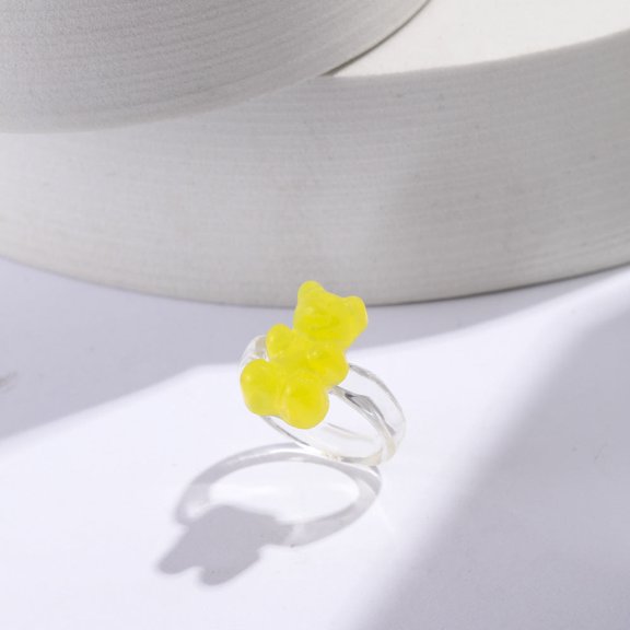 Unisex Bear Ring Geometric Design Electroplated Alloy Ring European and American Fashion Jewelry Everyday Wear Ring