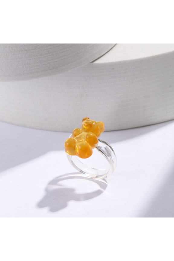 Unisex Bear Ring Geometric Design Electroplated Alloy Ring European and American Fashion Jewelry Everyday Wear Ring