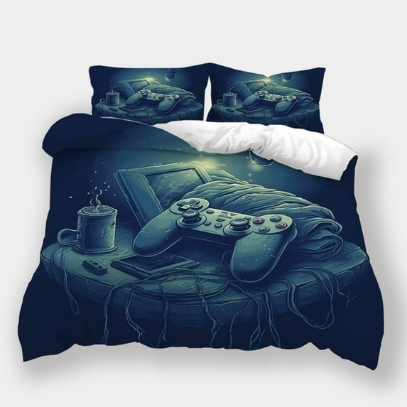 Fashion Bedding Set Game Handle Printed Bedspreads Teen Adult Highend Bedroom Decor Bed Gift,Queen (90"x90")