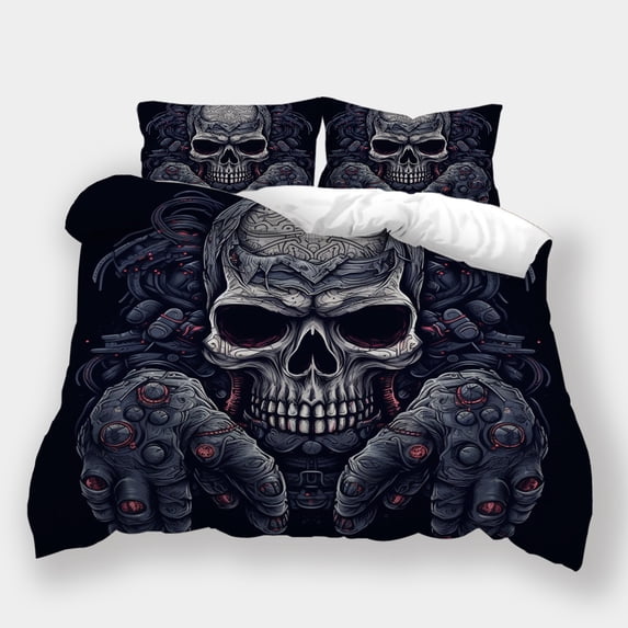 Fashion Bedding Set Skull Gamepad Printed Duvet Cover Pillowcase Boy Man Home Bedspreads,Twin (68"x86")