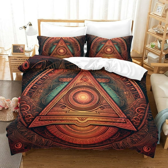 Fashion Bedroom Decor The Eye of God Printed Duvet Cover Pillowcase Adult Stylish Bedspreads,California King (98"x104")