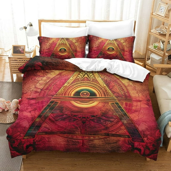 Fashion Bedroom Decor The Eye of God Printed Duvet Cover Pillowcase Adult Stylish Bedspreads,King (90"x104")