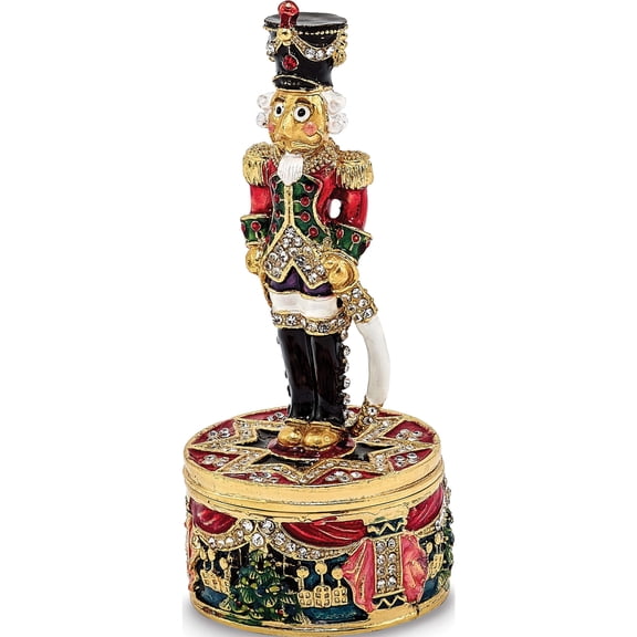 Fashion Bejeweled Christoph Nutcracker Trinket Box (1.5 X 1.5) Made In China bj2074