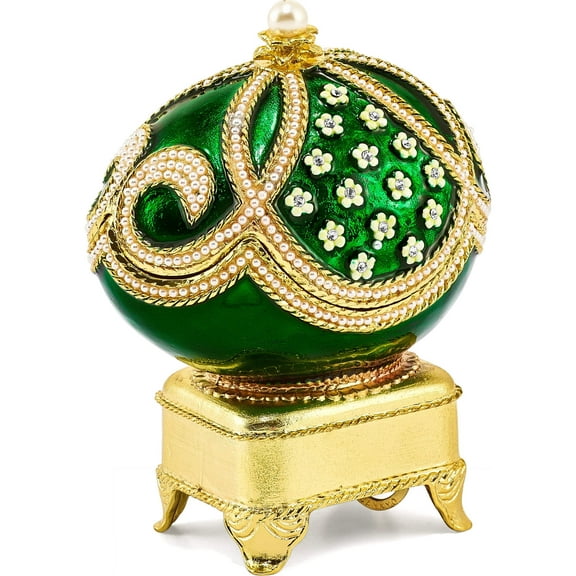Fashion Bejeweled Green Grandeur (Plays Endless Love) Musical Egg (3.1 X 2.4) Made In China bj4020
