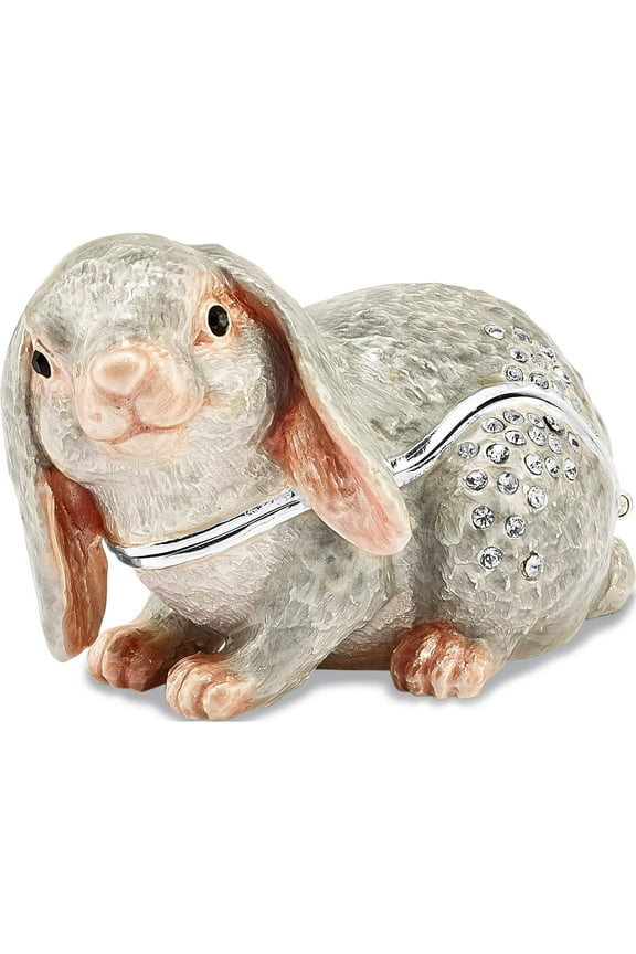 Fashion Bejeweled Phoebe Floppy Ear Bunny Trinket Box (2.8 X 1.8) Made In China bj4012