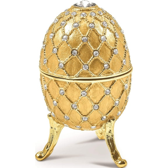 Fashion Bejeweled Royal Gold (Plays Swan Lake) Musical Egg (2.5 X 2.5) Made In China bj2067g