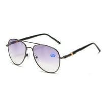 Fashion Bifocal Gunmetal Reading Sunglasses for Men And Women Gradient Gray Aviator-Style Readers Anti-Blue Light Outdoor Fishing Reading Glasses